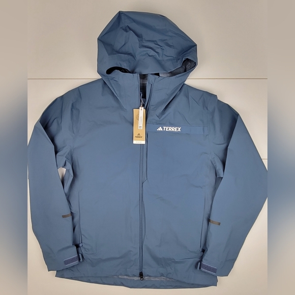 Adidas Terrex RAIN.RDY 2.5-Layer Rain Jacket Blue HZ9264 Men's Size XL NEW
